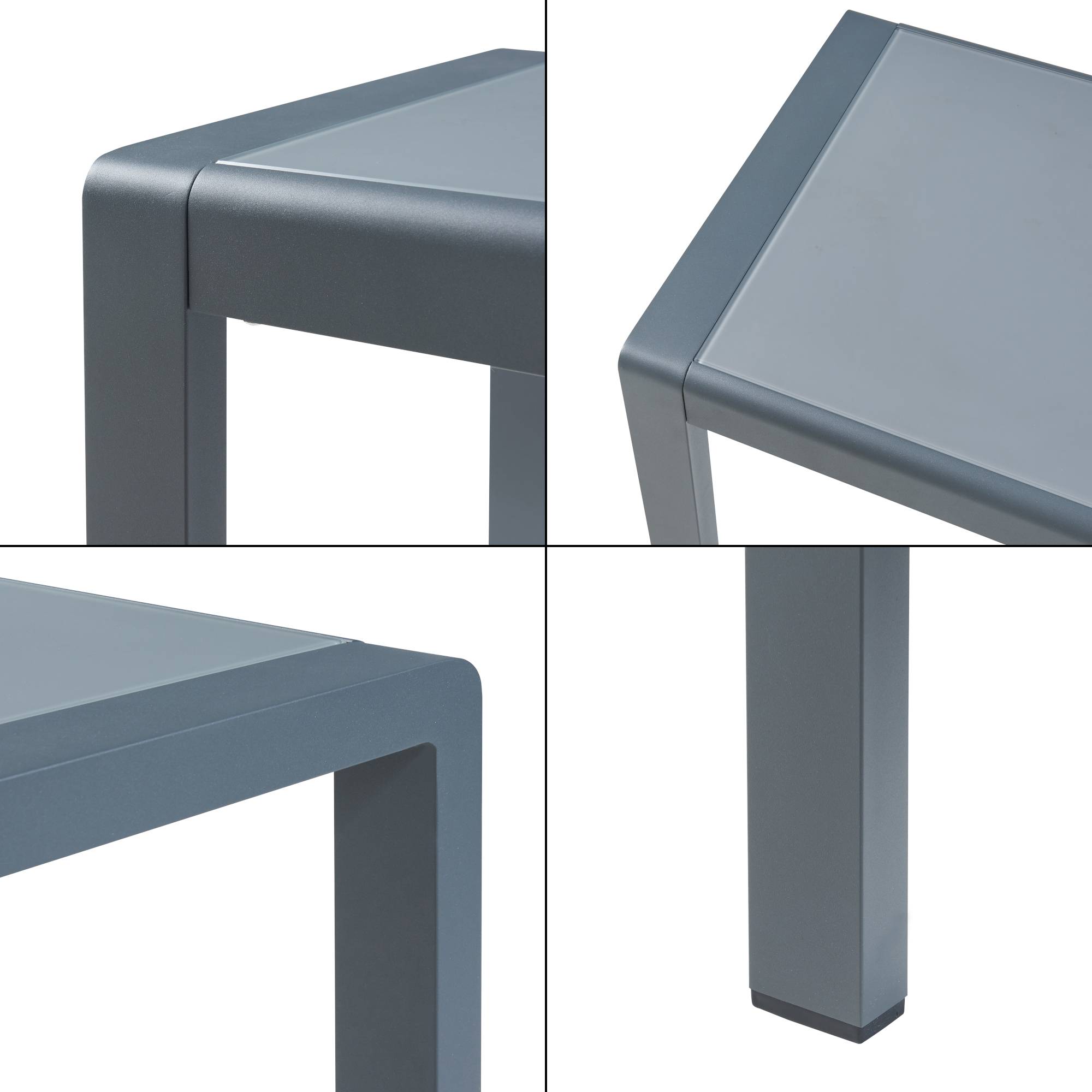 Casa.Pro - Table d'appoint de jardin Avise verre trempé 46 x 51 x 51 cm anthracite casa.pro - Imagen 5