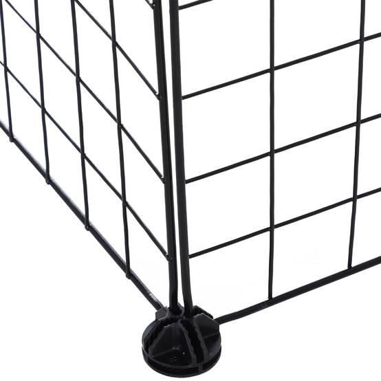 Parc modulable métal petits animaux 36 panneaux 2 niveaux 146x73x73cm noir - ComfortXL Outdoor Living - Image 9