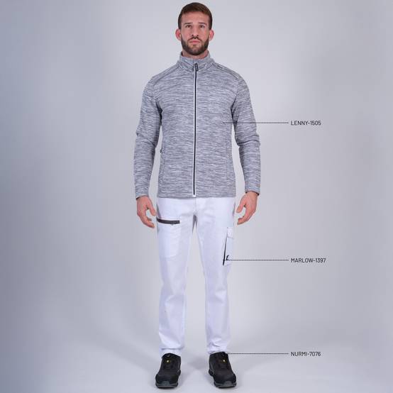 Nineworths - LENNY - GILET DE TRAVAIL - 1505 | Blanc chiné - Image 2
