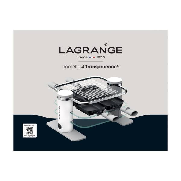 Raclette Lagrange 4 Transparence 079401 Blanc et Gris 4 personnes Transparence 079401 - Image 8