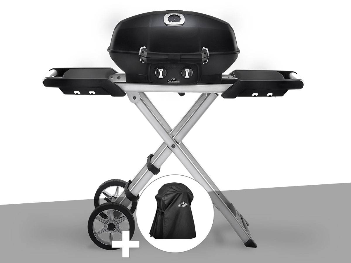 Napoleon - Barbecue à gaz Travel Q PRO 285X avec chariot pliant + Housse de protection - Napoleon