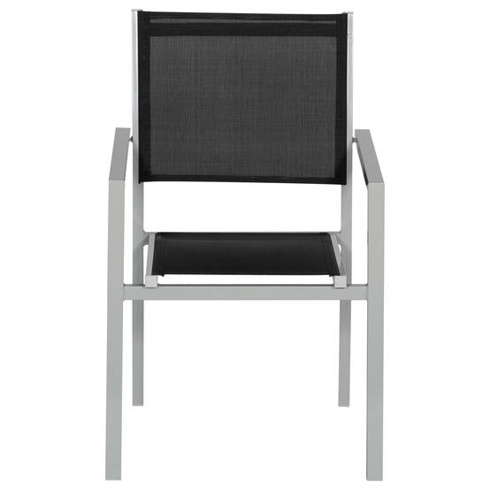 Happy Garden - Lot de 4 chaises en aluminium gris - textilène noir - HAPPY GARDEN - Imagen 3