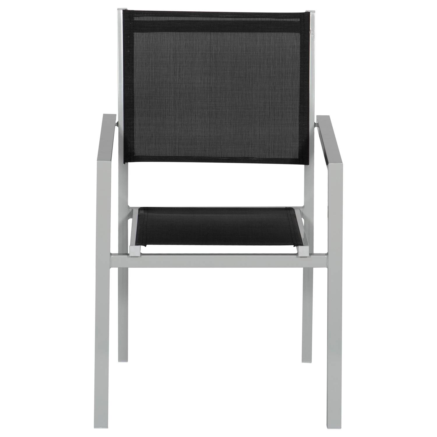 Happy Garden - Lot de 4 chaises en aluminium gris - textilène noir - HAPPY GARDEN - Imagen 3
