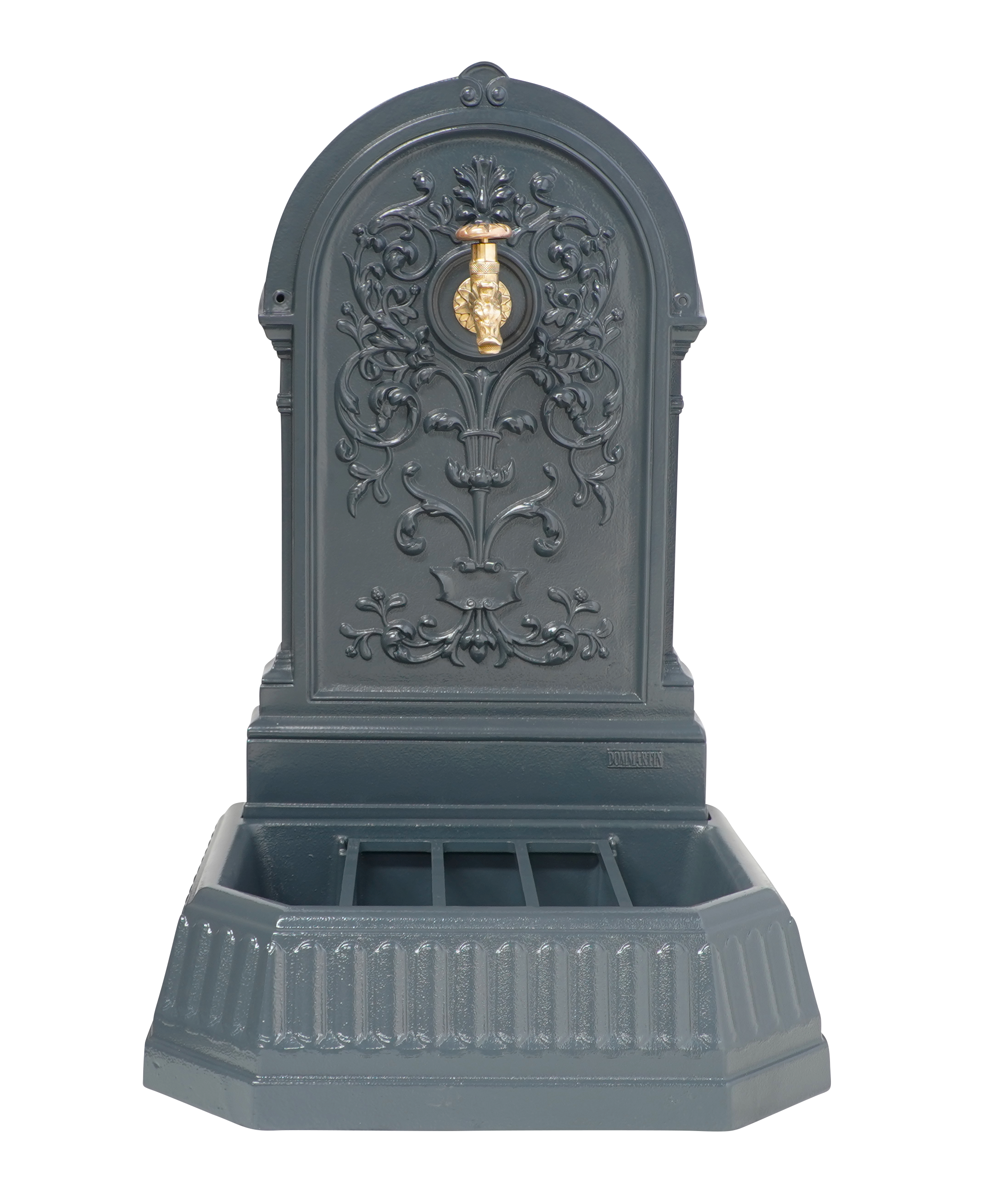Fontaine florale Dommartin gris 7016 avec robinet colvert H.87 - Image 1