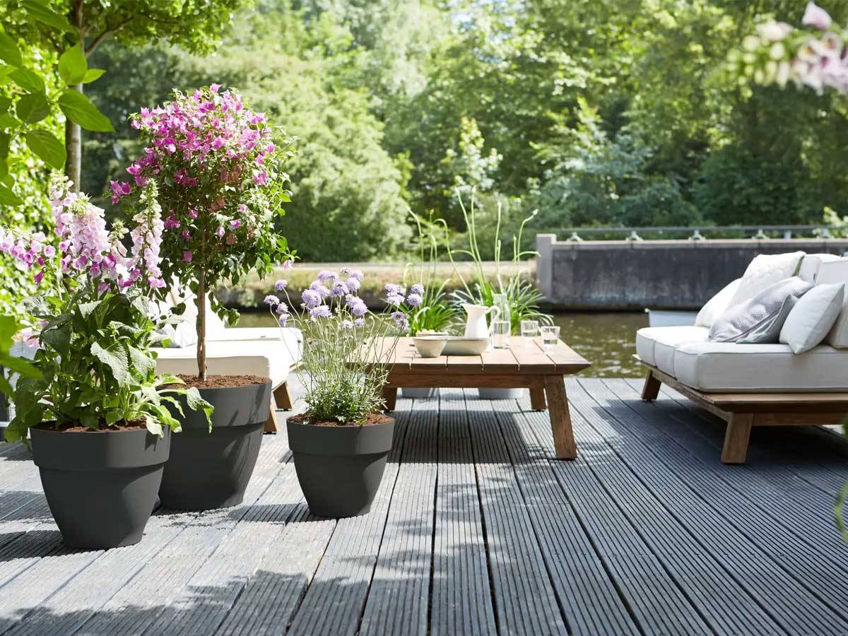 Elho - Pot De Fleurs Rond Vibia - Plastique Réservoir - ø47 - Blanc - Imagen 7