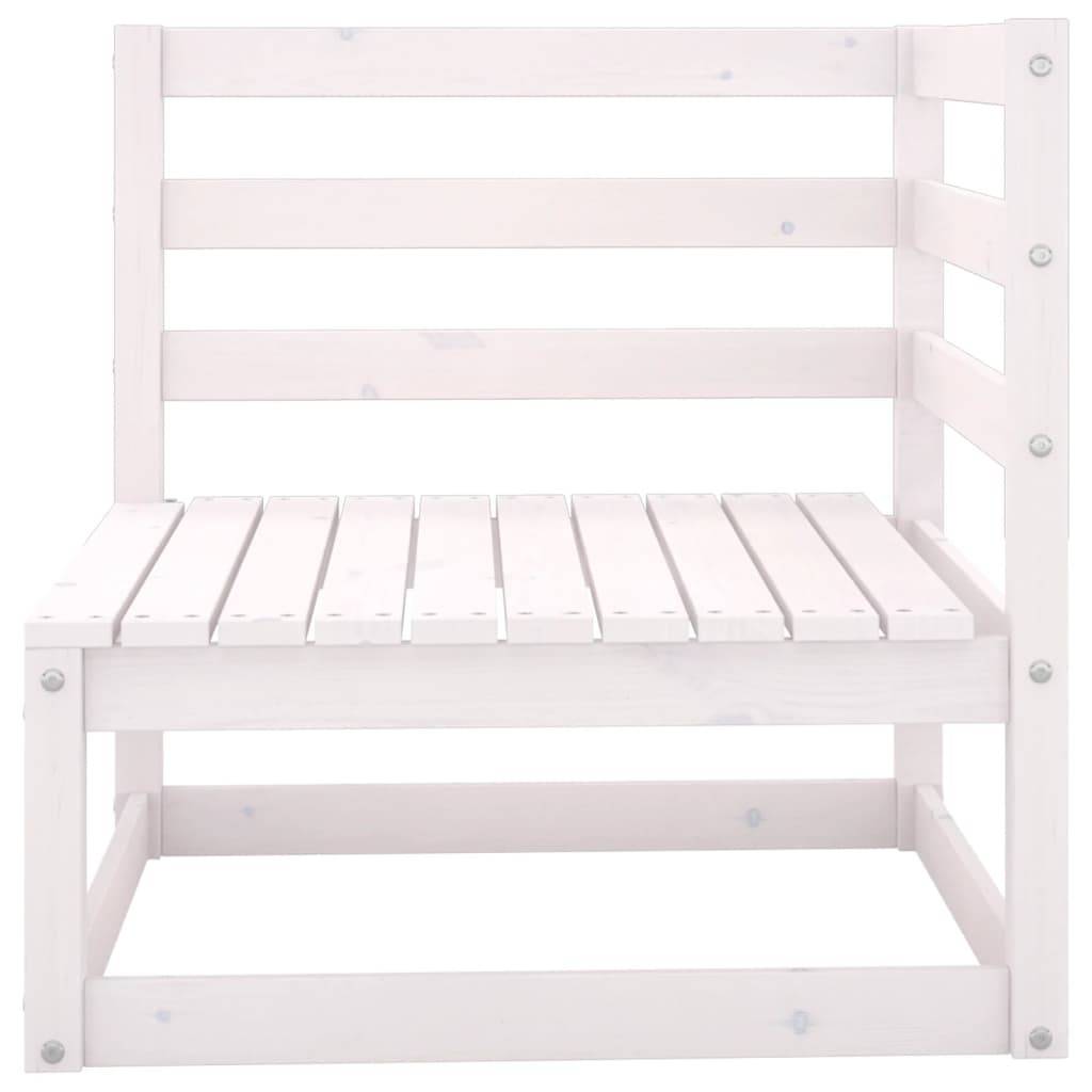 Helloshop26 - Salon de jardin meuble d'extérieur ensemble de mobilier 7 pièces blanc bois de pin massif - Imagen 4