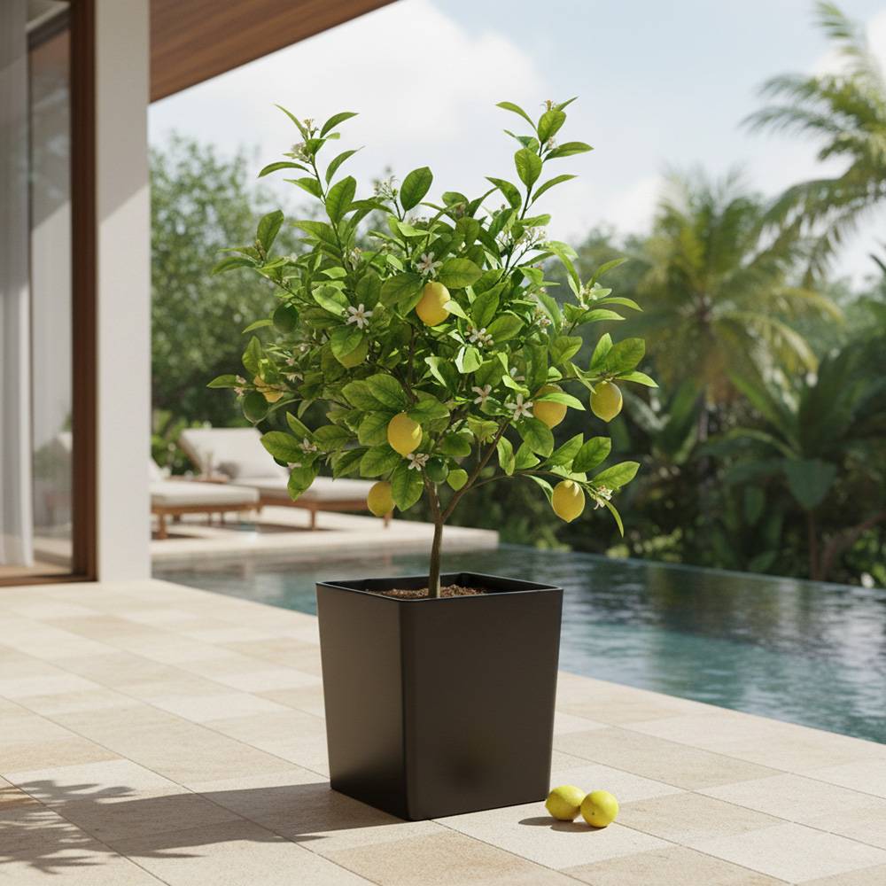 Pot de fleurs carré cubio h 50 cm-plast'up rotomoulage - Imagen 2