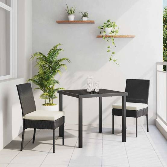 ComfortXL - Petit Salon de Jardin 2 Places avec Coussins pour Repas Extérieur Noir – ComfortXL Outdoor Living - Image 1