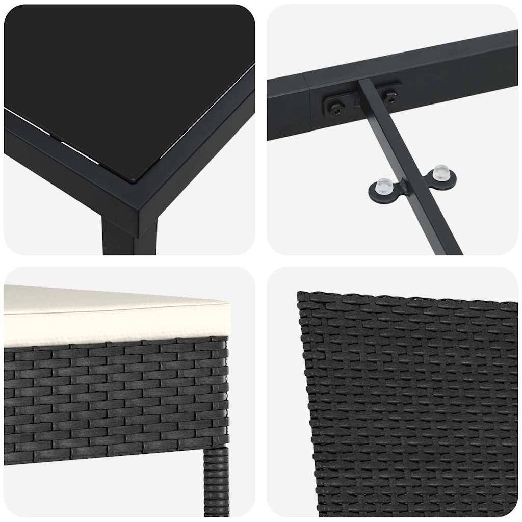 ComfortXL - Petit Salon de Jardin 2 Places avec Coussins pour Repas Extérieur Noir – ComfortXL Outdoor Living - Image 9