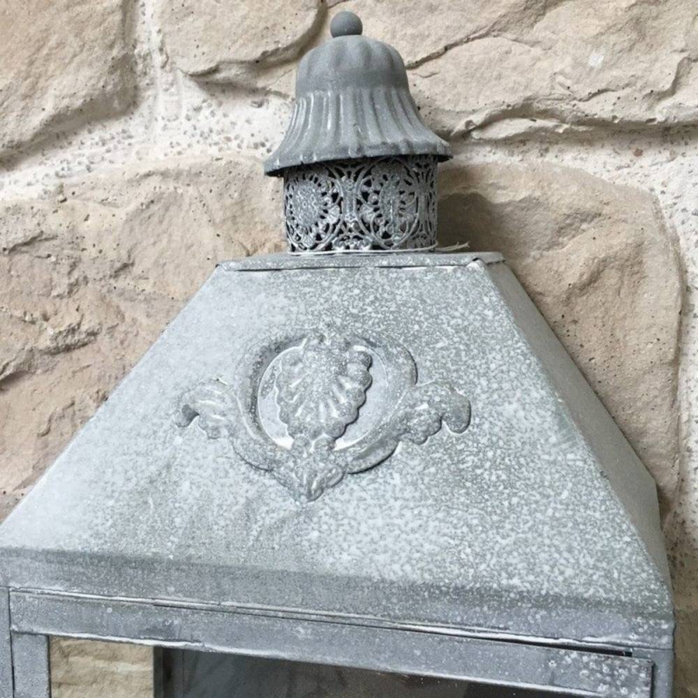 Lanterne extérieure jardin bougie murale ancienne métal gris 70cm Chemin de campagne - Imagen 4