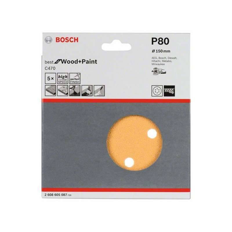 Bosch - Pack de 5 disque abrasif C470 150mm G180 - BOSCH - 2608605090 - Imagen 4