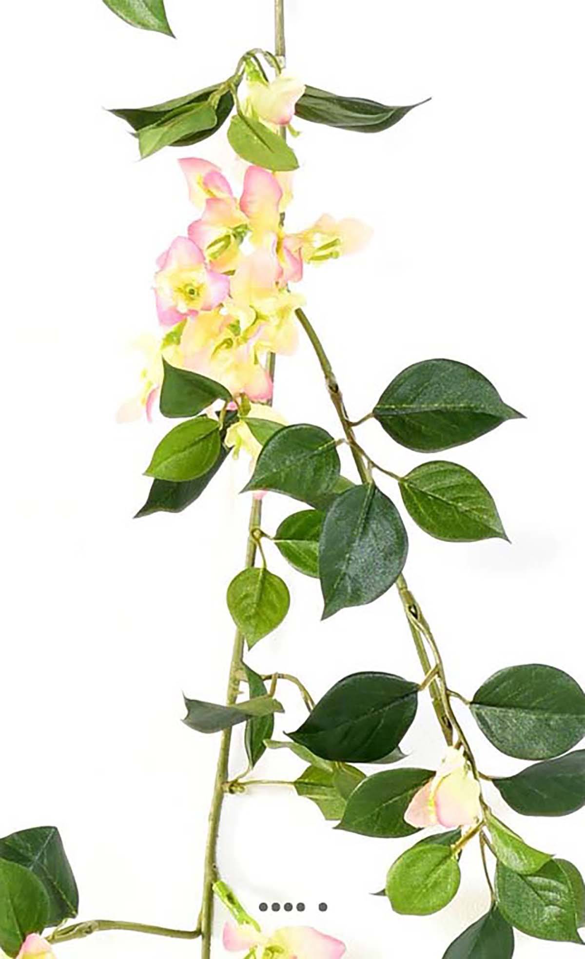 Artificielles - Guirlande de bougainvillier artificielle en tissu L 110 cm Rose-crème - couleur: Rose-crème 705 - Imagen 2