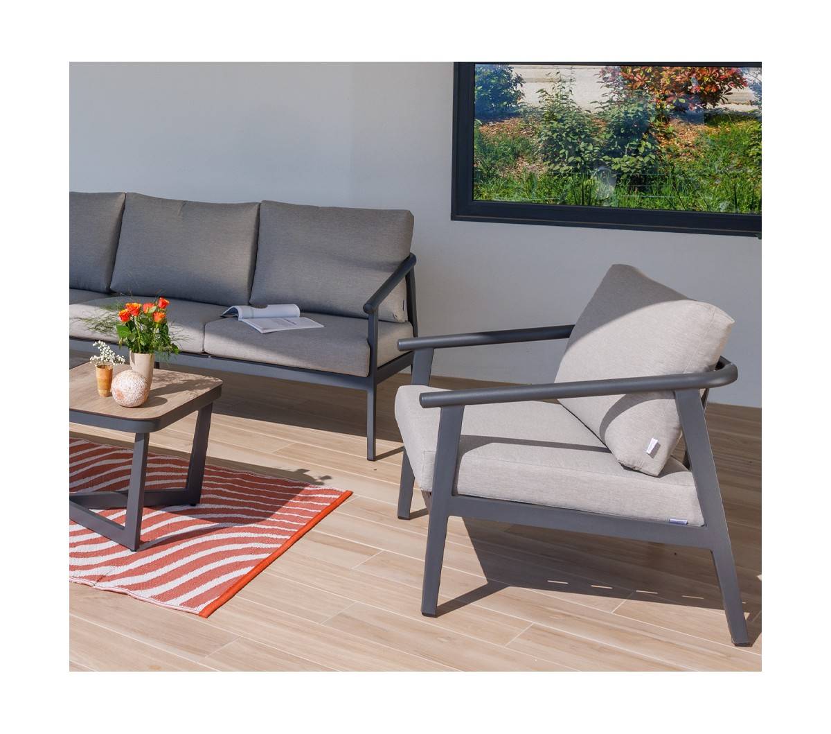 salon de jardin - 4 places en Aluminium - FONTANA - Imagen 3
