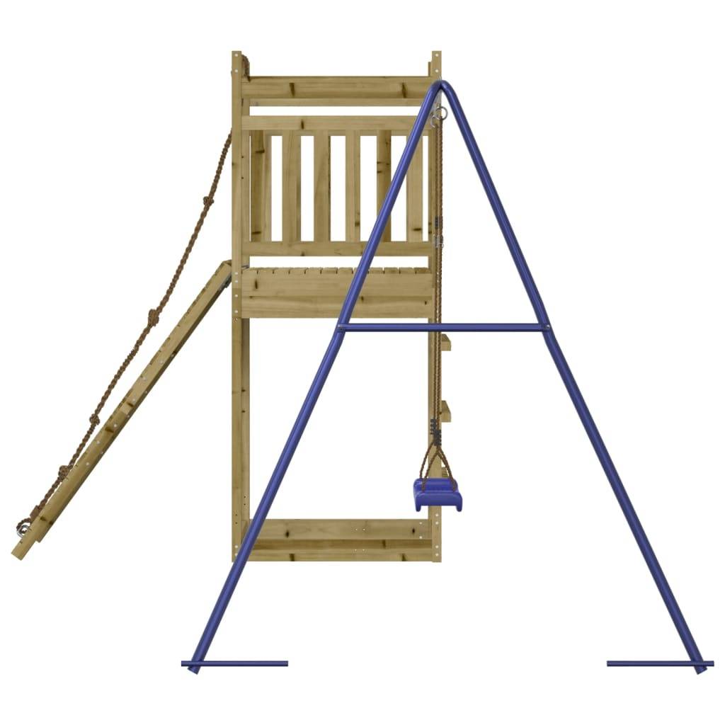 Helloshop26 - Aire de jeux d'extérieur balançoires toboggan portiques robuste jeux jardin 243 x 256 x 207 cm bois de pin imprégné - Imagen 5