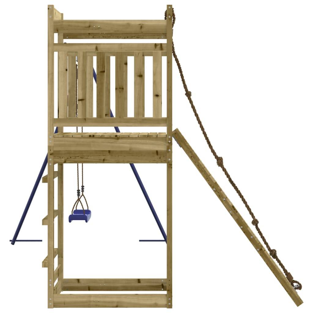Helloshop26 - Aire de jeux d'extérieur balançoires toboggan portiques robuste jeux jardin 243 x 256 x 207 cm bois de pin imprégné - Imagen 4