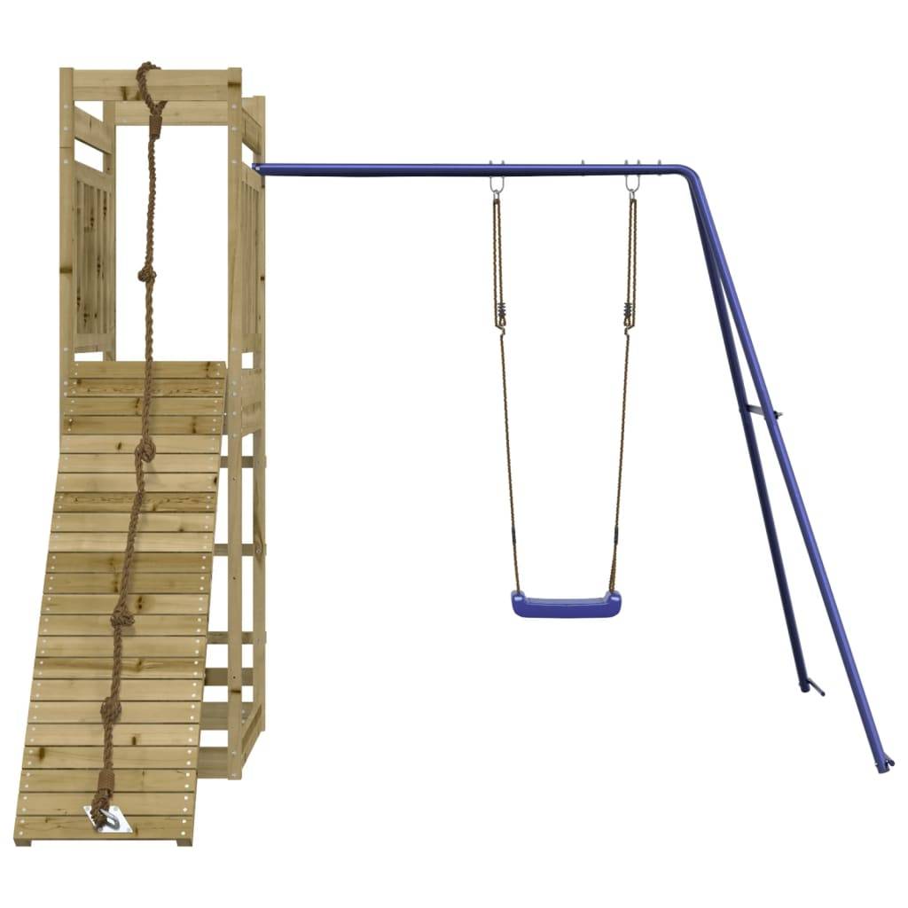 Helloshop26 - Aire de jeux d'extérieur balançoires toboggan portiques robuste jeux jardin 243 x 256 x 207 cm bois de pin imprégné - Imagen 2