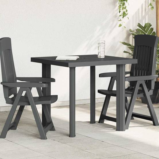 Table de jardin plastique anthracite 80 x 75 x 72 cm - PANGIVO - Image 1