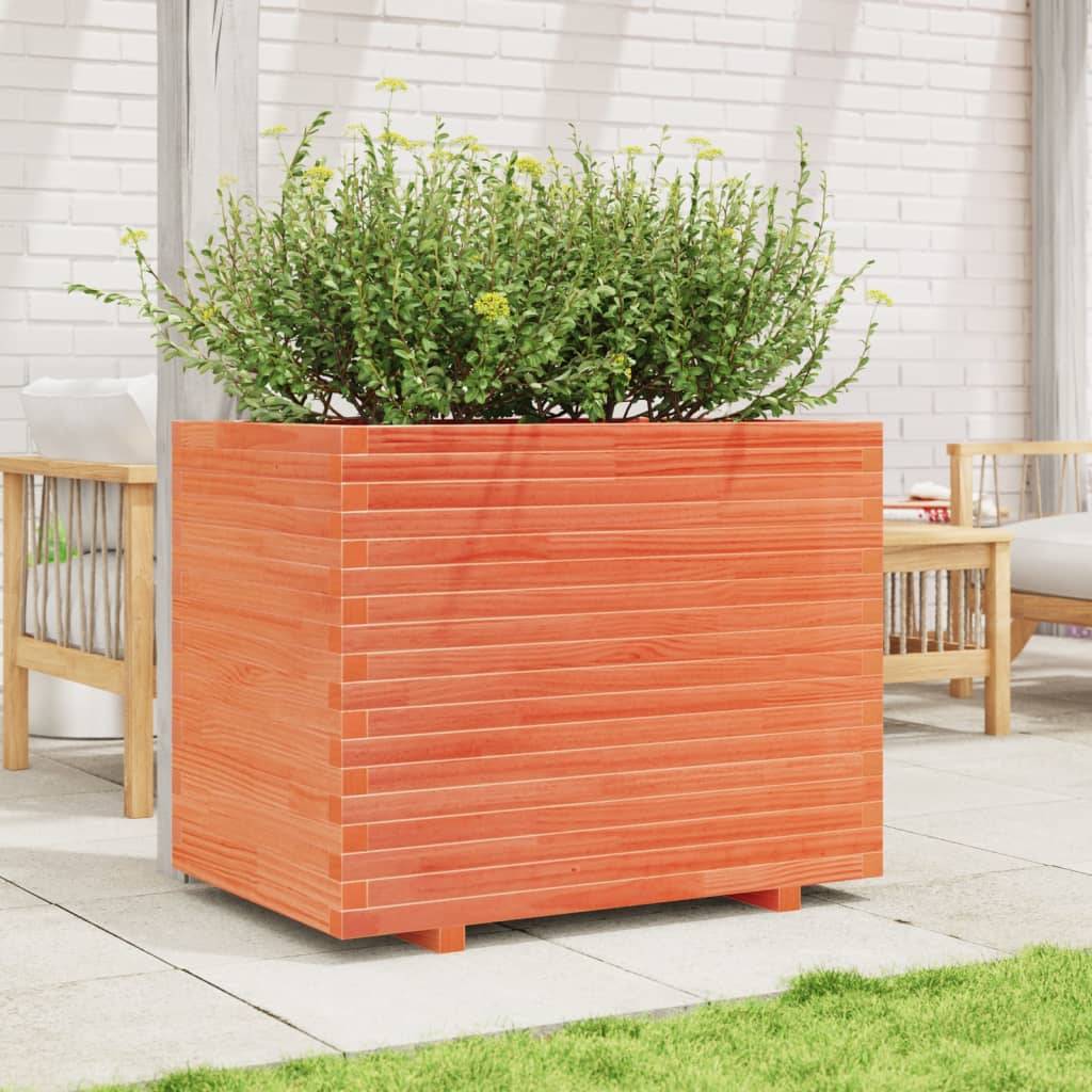 Maison Chic - Jardinière, Bac à fleurs, Pot de fleurs cire marron 90x60x72,5 cm bois de pin massif - Imagen 3