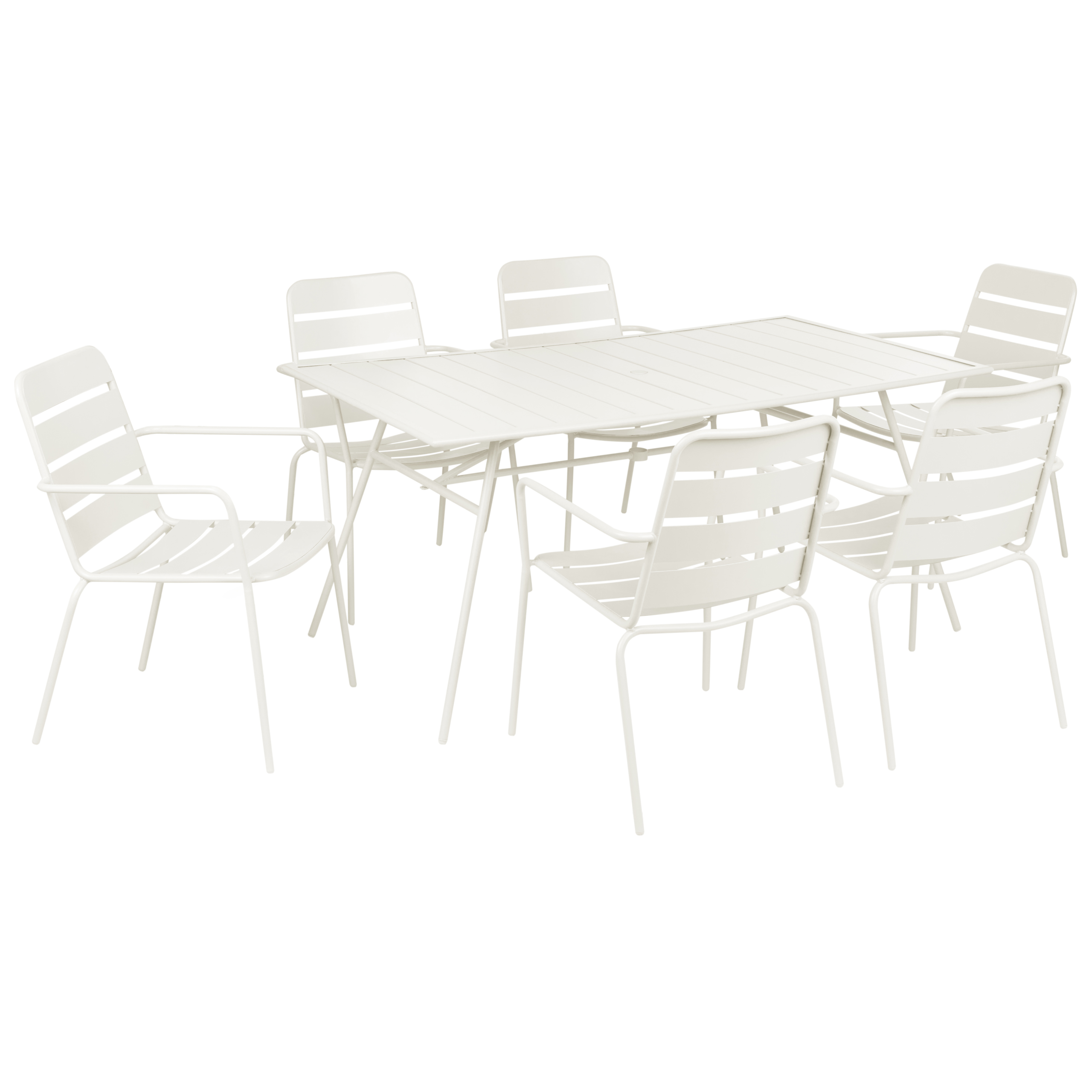 Set de salle à manger, 6 Personnes Métal Beige clair TERENZO - Beliani
