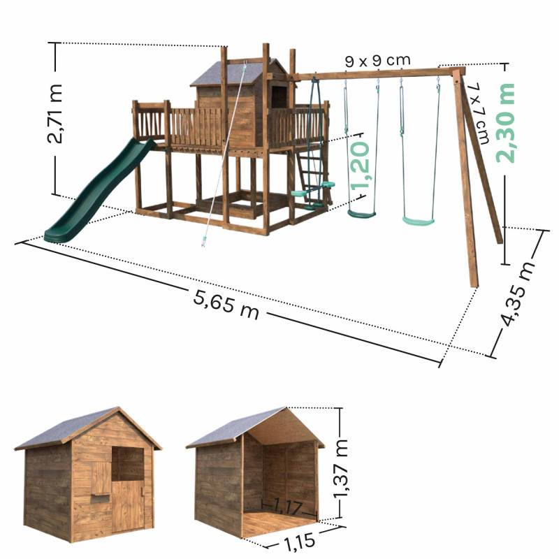 Soulet - Aire de jeux avec cabane et toboggan COTTAGE HAPPY - Image 4