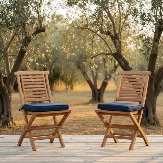 Teck'Attitude - Chaises de jardin pliantes en teck massif Barbade (lot de 2) - TECK'Attitude - Imagen 4
