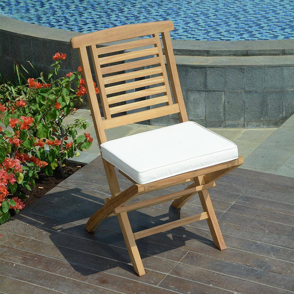 Chaises de jardin pliantes en teck massif Barbade (lot de 2) - TECK'Attitude - Image 4