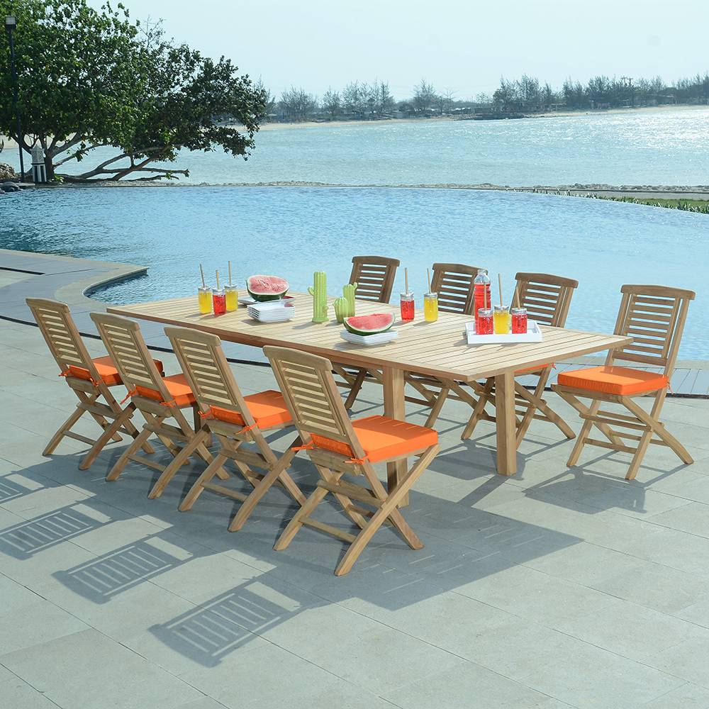 Chaises de jardin pliantes en teck massif Barbade (lot de 2) - TECK'Attitude - Image 6