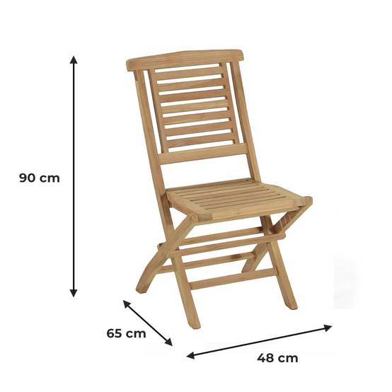 Chaises de jardin pliantes en teck massif Barbade (lot de 2) - TECK'Attitude - Image 7