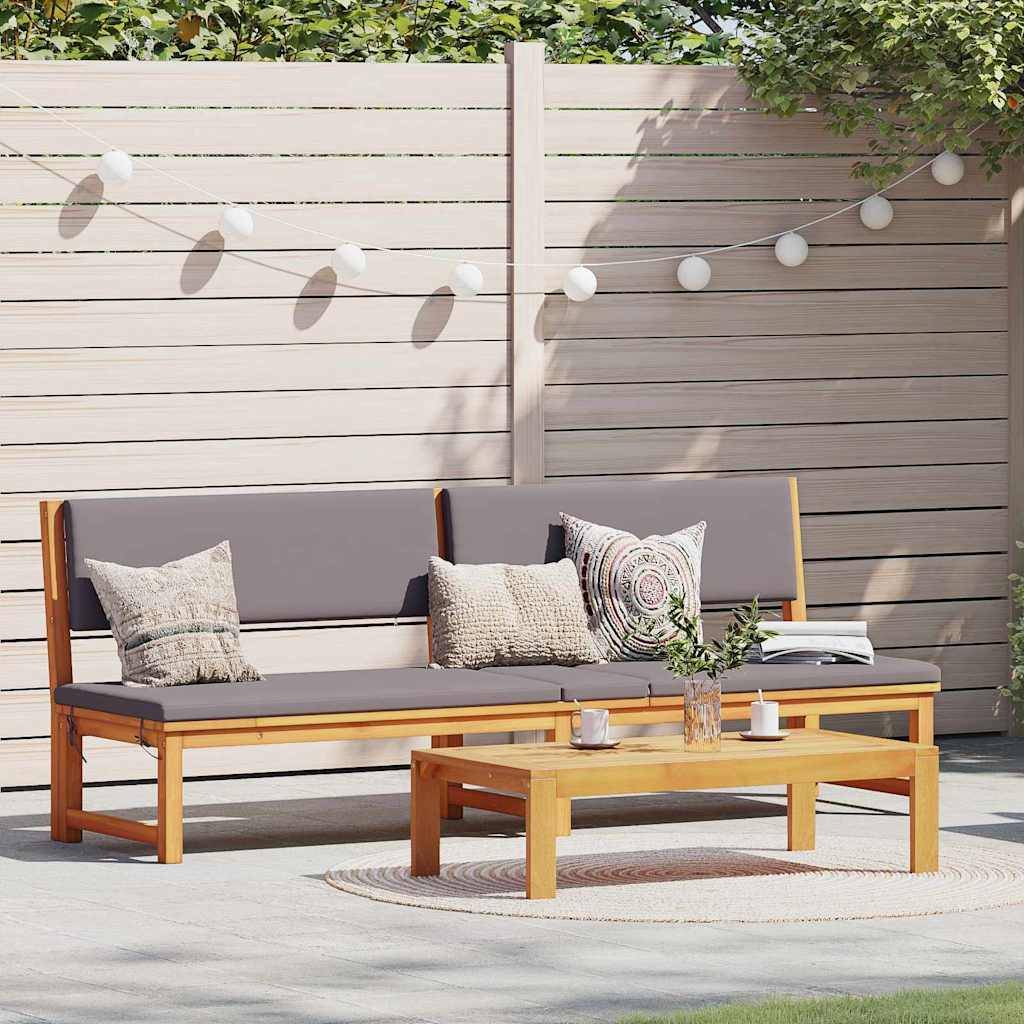 Transat | Bain de soleil | Chaise longue Marron 200 x 57 x 75cm Bois d'acacia massif - Image 2