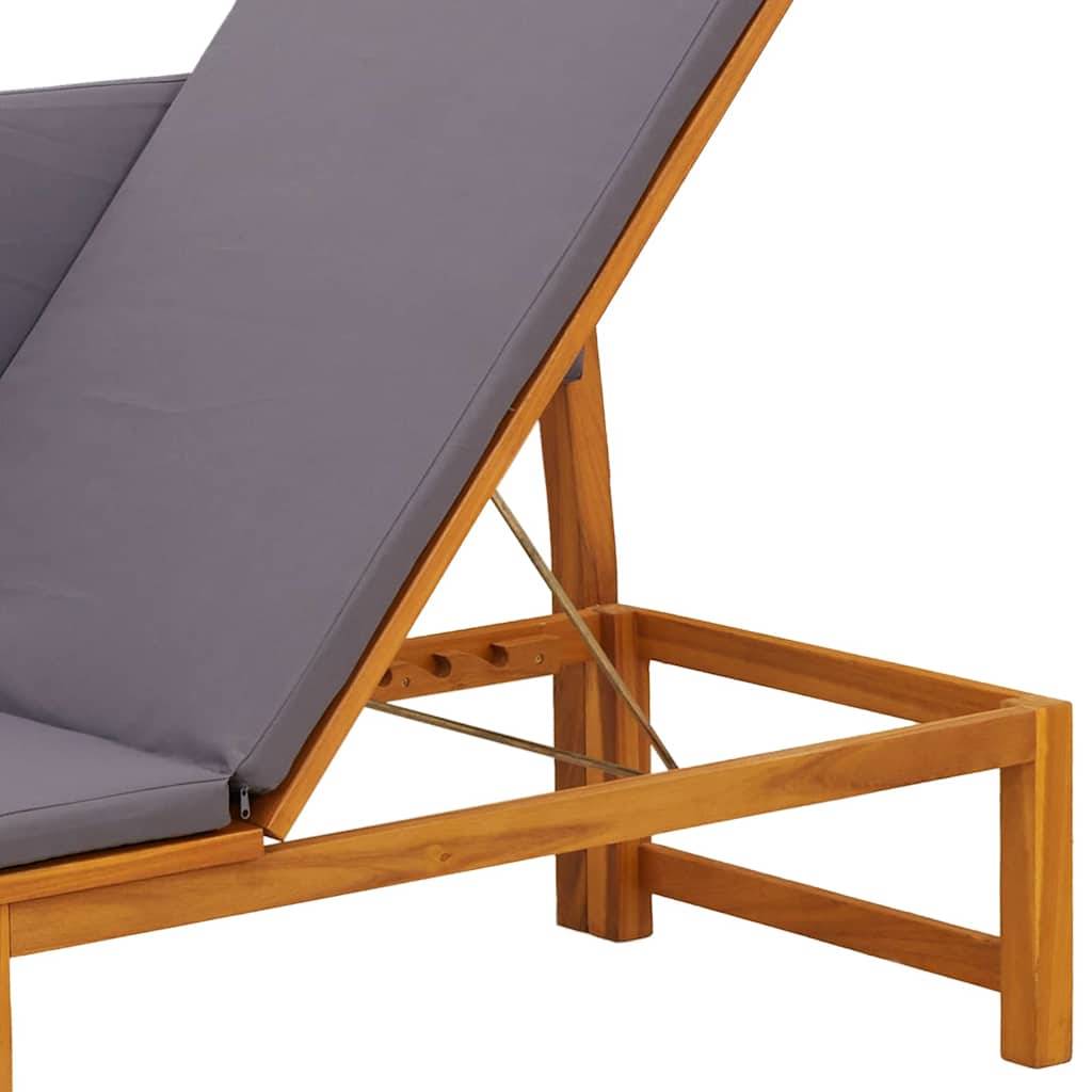 Transat | Bain de soleil | Chaise longue Marron 200 x 57 x 75cm Bois d'acacia massif - Image 9