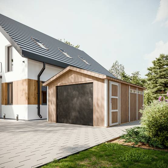 Timbela - Garage Qualité Premium 17 m² / L378xl530 cm - garage pour auto, moto, vélos, machines de jardinage - Abri de jardin - Timbela M991B-CAVERN STEEL - Image 4
