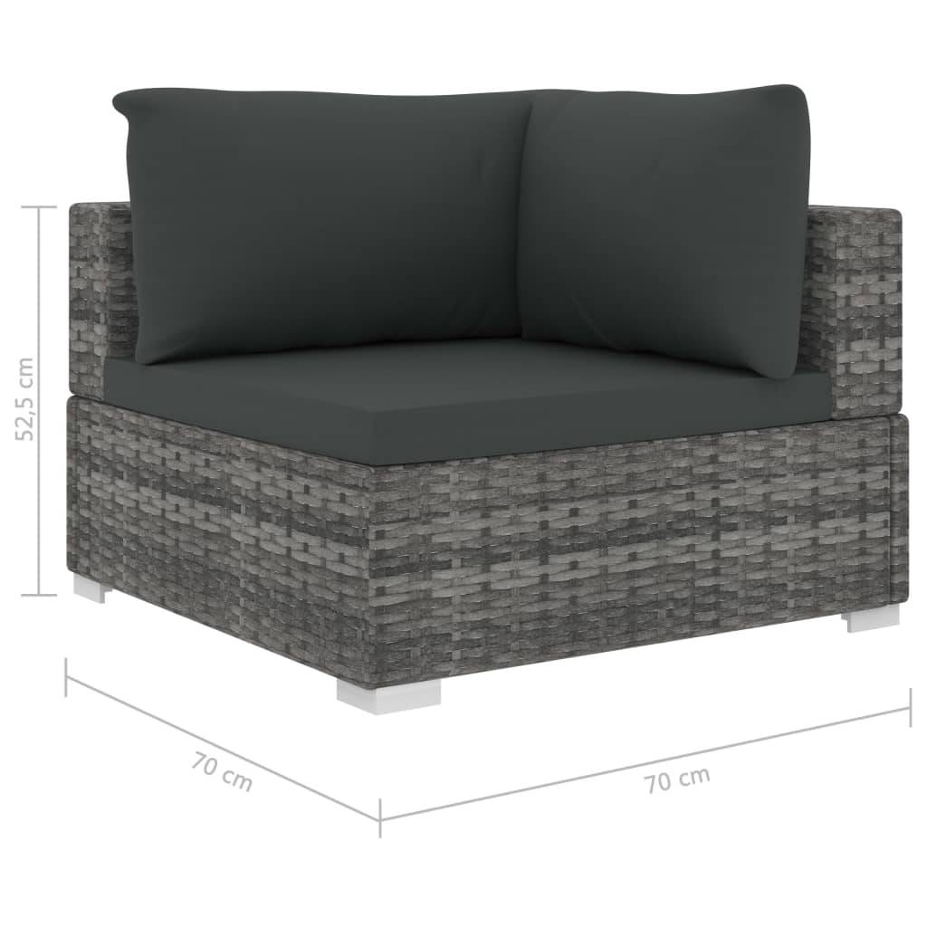 Vidaxl - Salon de jardin 6 pcs avec coussins résine tressée gris vidaXL 46771 - Imagen 3