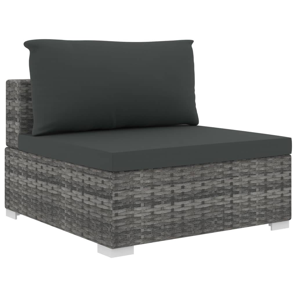 Vidaxl - Salon de jardin 6 pcs avec coussins résine tressée gris vidaXL 46771 - Imagen 6