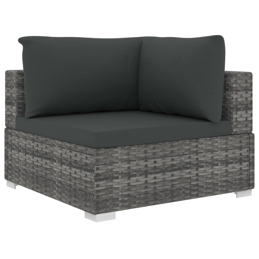 Vidaxl - Salon de jardin 6 pcs avec coussins résine tressée gris vidaXL 46771 - Imagen 5