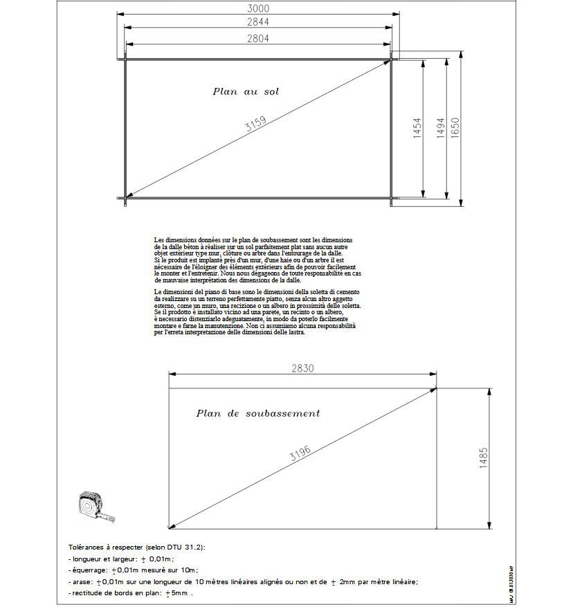Habrita - Abri DALIA madriers Douglas 20 mm sans plancher 5,24 m² Habrita - Imagen 5