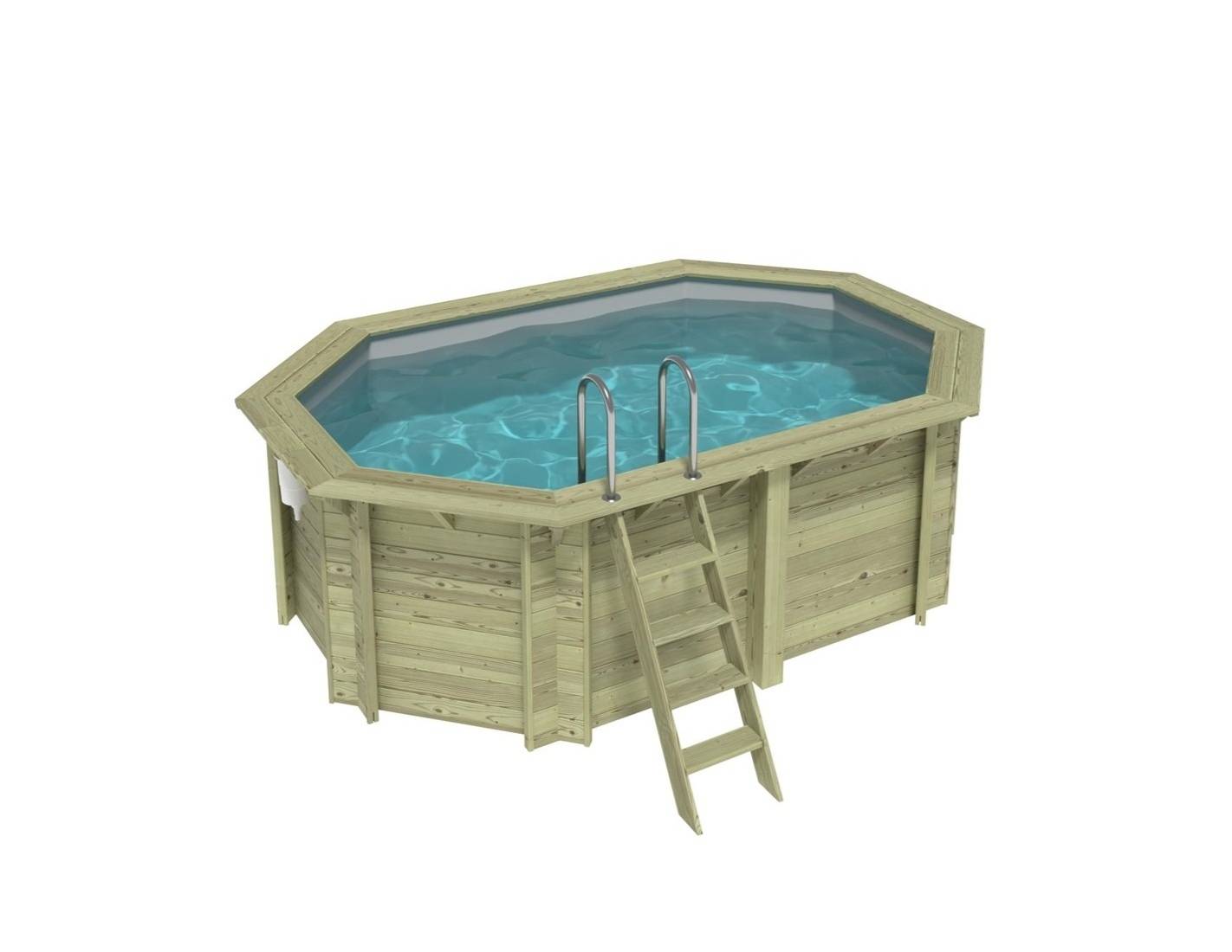 Altanka - Piscine hors sol en bois NEMO 4.3 x 3 - H.1.31 m, gris clair, fixations à visser - BAS7303OSPL2 - ALTANKA - Image 1
