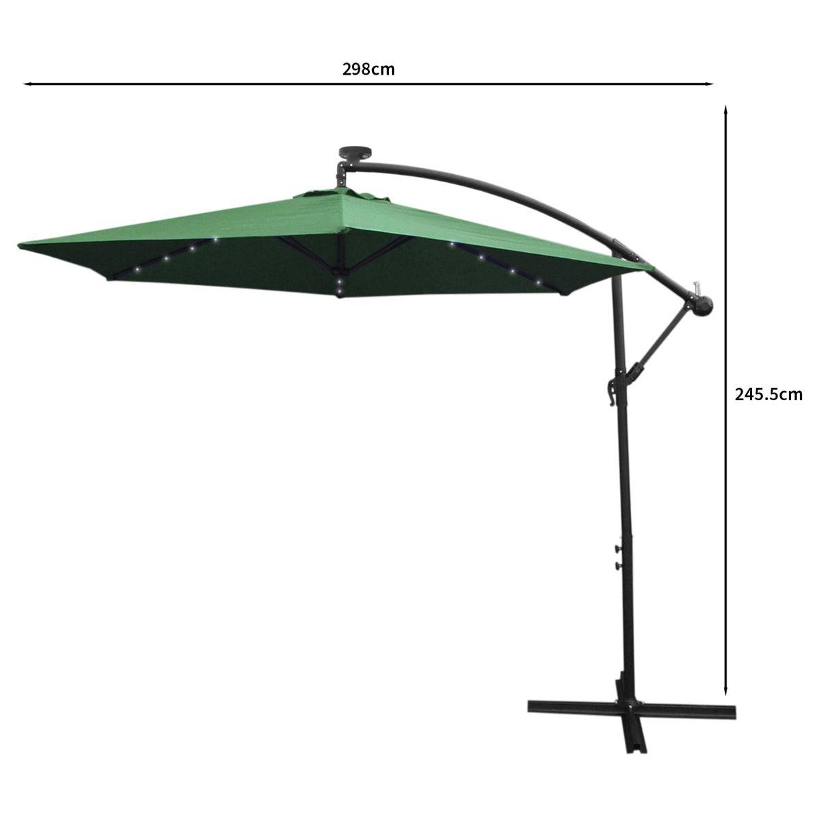 Monstershop - Parasol Vert 3m avec LED's Intégrés - Image 5
