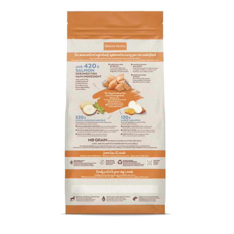 CROQUETTE CHIEN - ORIGINAL MEDIUM/MAX SAUMON - NATURE'S VARIETY 2 kg - Imagen 2