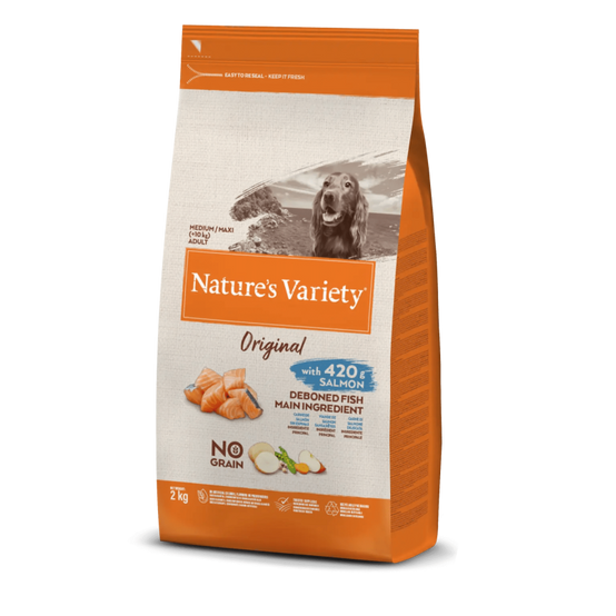 CROQUETTE CHIEN - ORIGINAL MEDIUM/MAX SAUMON - NATURE'S VARIETY 2 kg - Imagen 1
