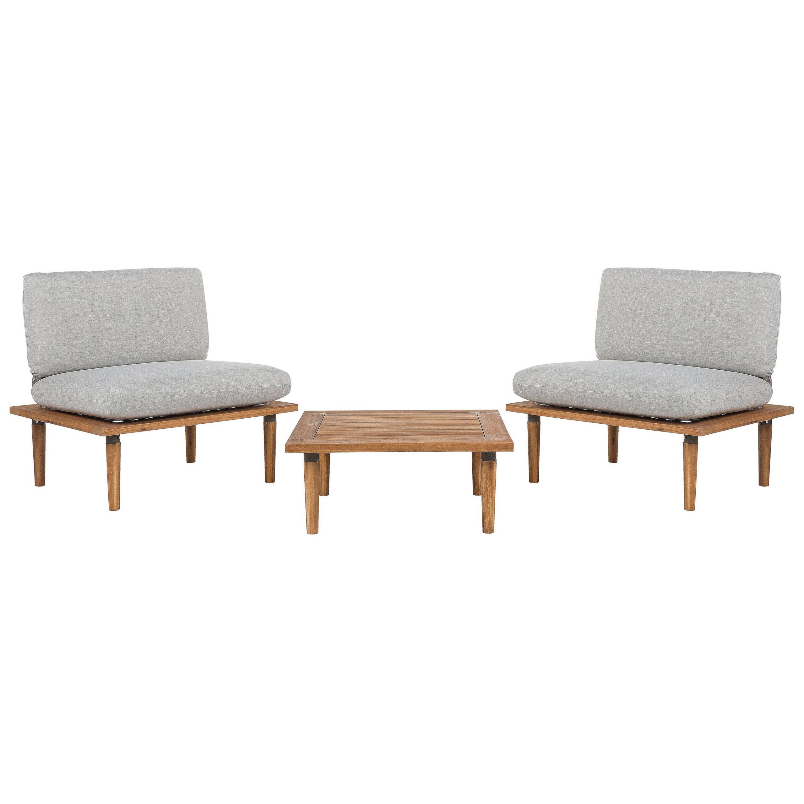 Beliani - Set de jardin, 2 Personnes Bois d'acacia certifié Gris clair FRASCATI - Beliani - Imagen 2
