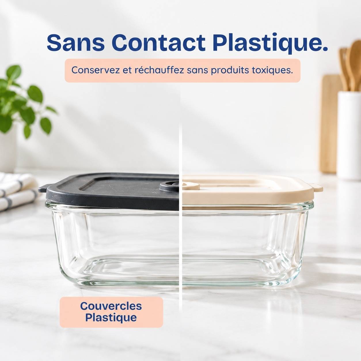 Boîtes de Conservation en Verre Borosilicate Hermétiques Lot de 4 - Image 3