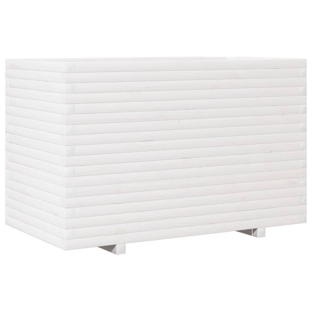 Maison Chic - Jardinière, Bac à fleurs, Pot de fleurs blanc 110x60x72 cm bois de pin massif - Imagen 7