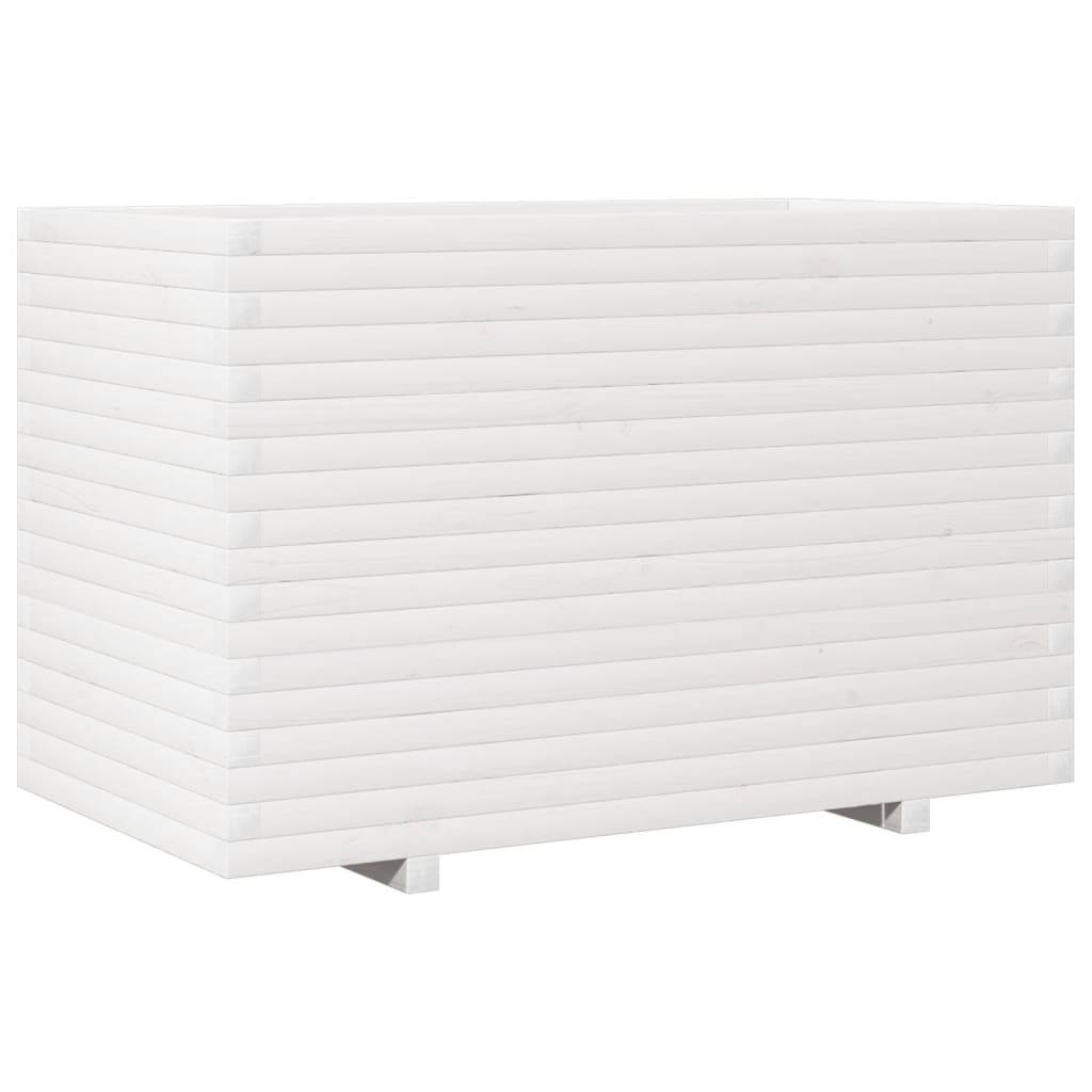 Maison Chic - Jardinière, Bac à fleurs, Pot de fleurs blanc 110x60x72 cm bois de pin massif - Imagen 1
