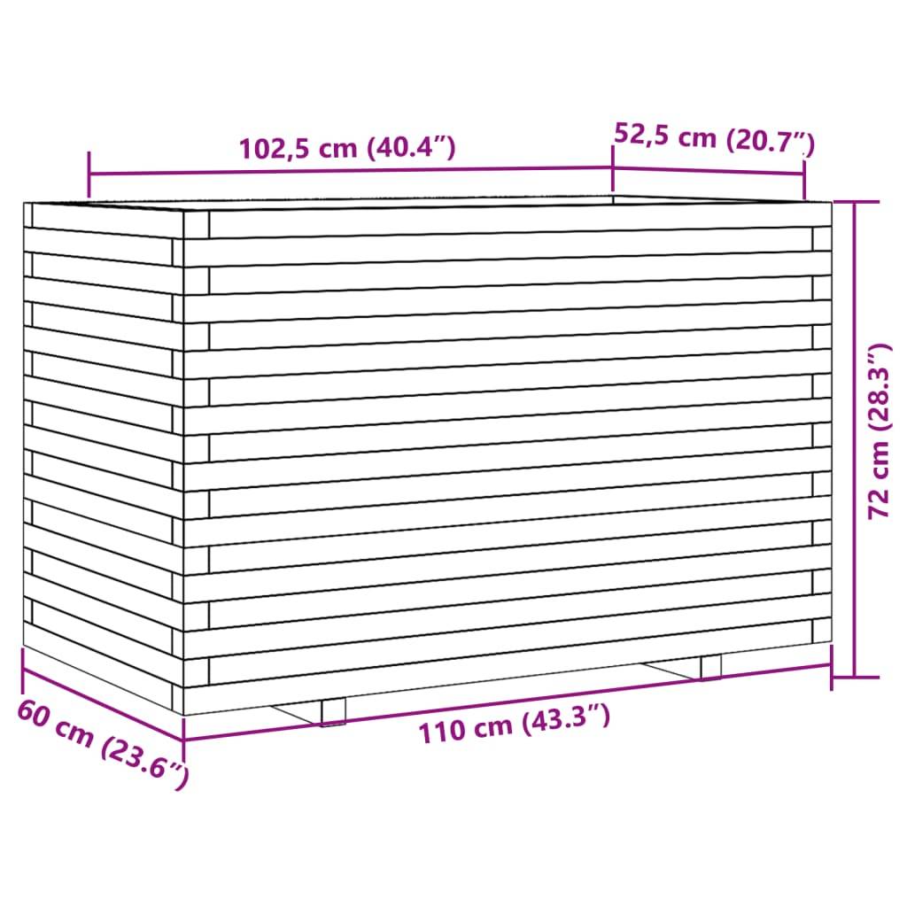 Maison Chic - Jardinière, Bac à fleurs, Pot de fleurs blanc 110x60x72 cm bois de pin massif - Imagen 10