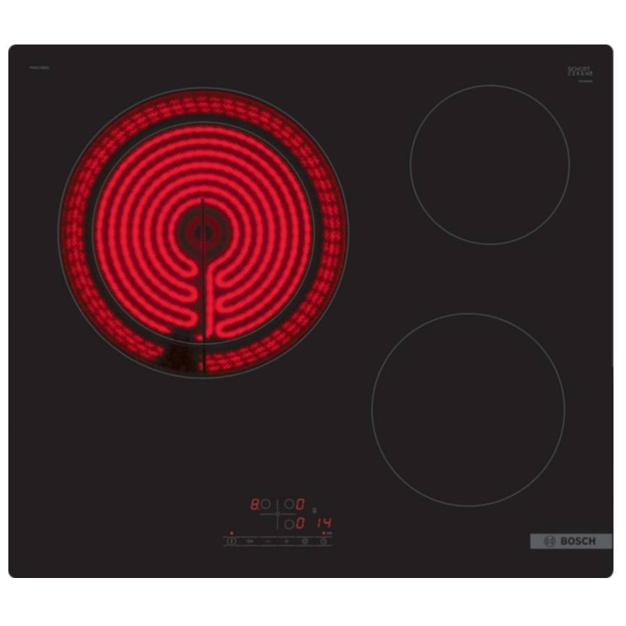 Bosch - Table de cuisson vitrocéramique 60cm 3 feux 5700w noir PKK611BB8E Bosch - Image 1