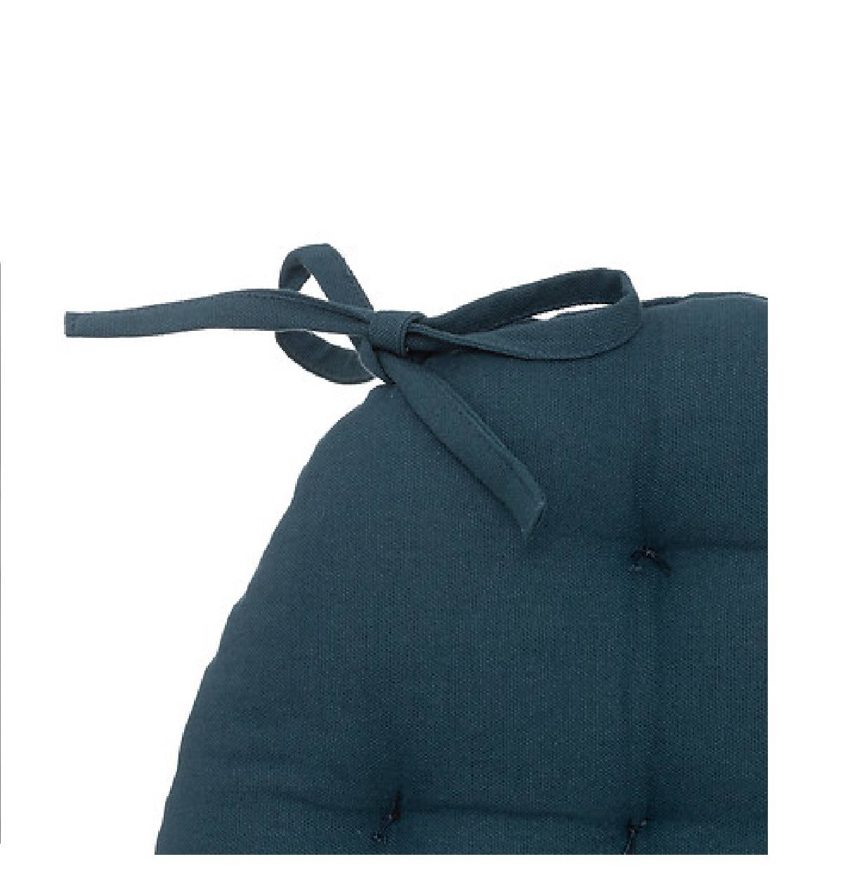Galette de chaise ronde 38 cm Bleu - Image 2