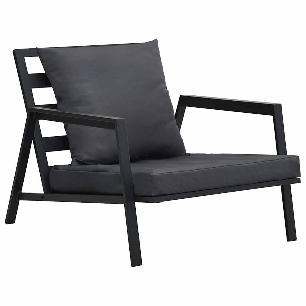 Vidaxl - Salon de jardin 5 pcs avec coussins Aluminium Gris foncé vidaXL 47817 - Imagen 7