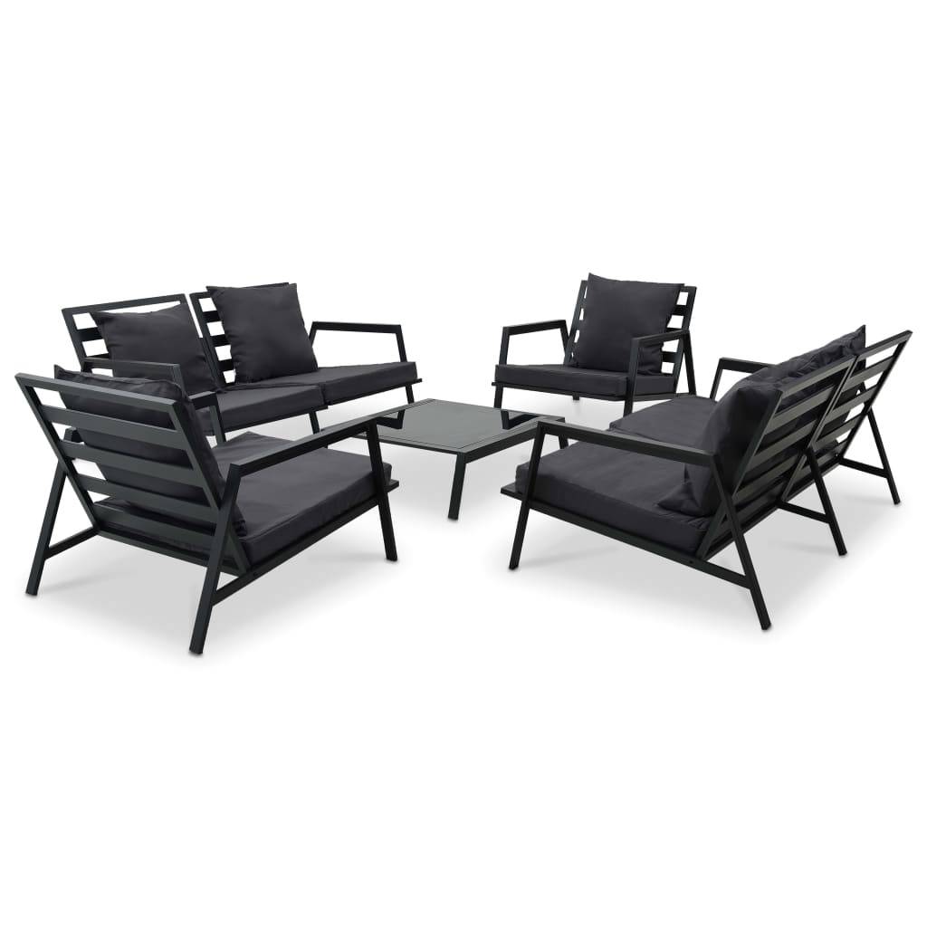 Vidaxl - Salon de jardin 5 pcs avec coussins Aluminium Gris foncé vidaXL 47817 - Imagen 1