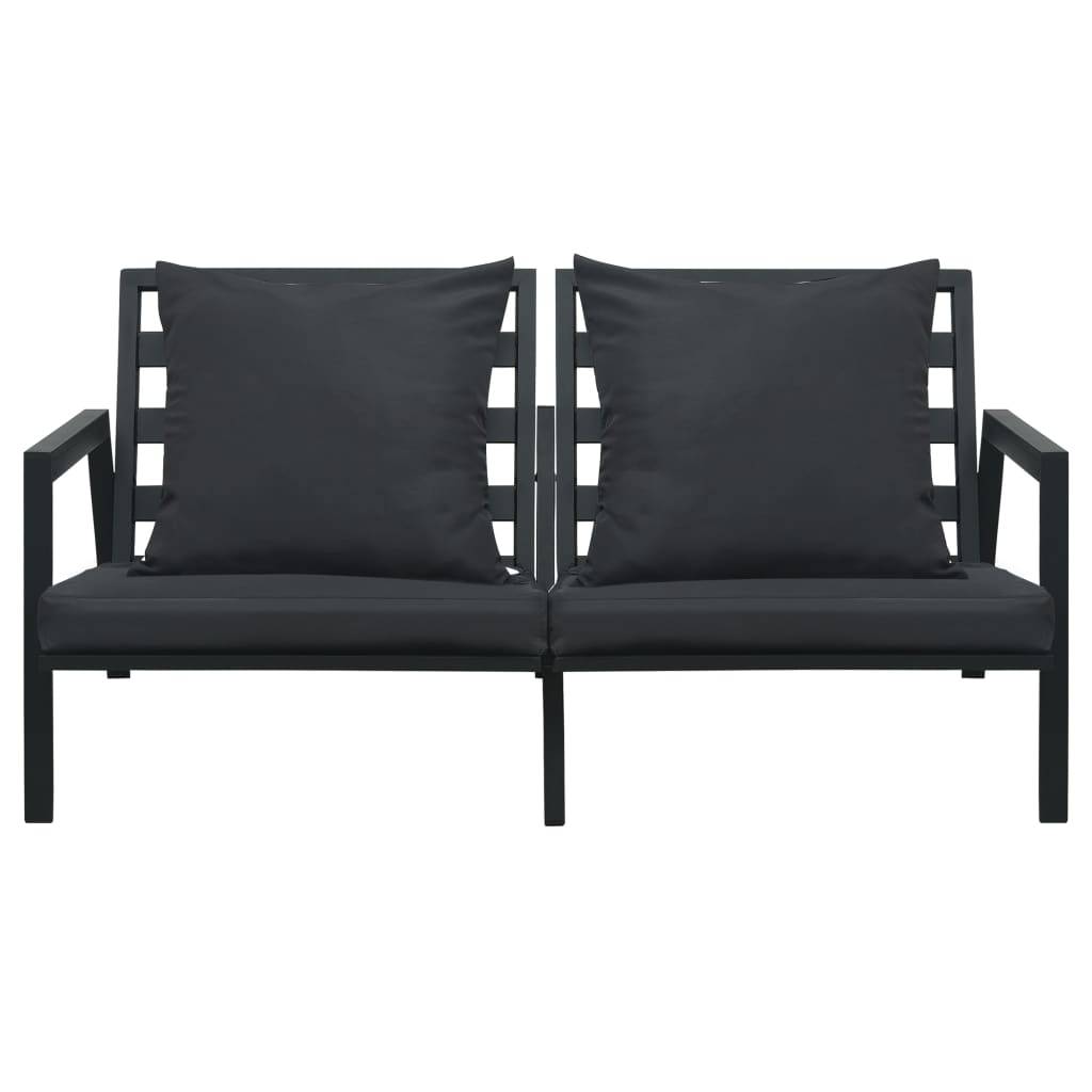 Vidaxl - Salon de jardin 5 pcs avec coussins Aluminium Gris foncé vidaXL 47817 - Imagen 6