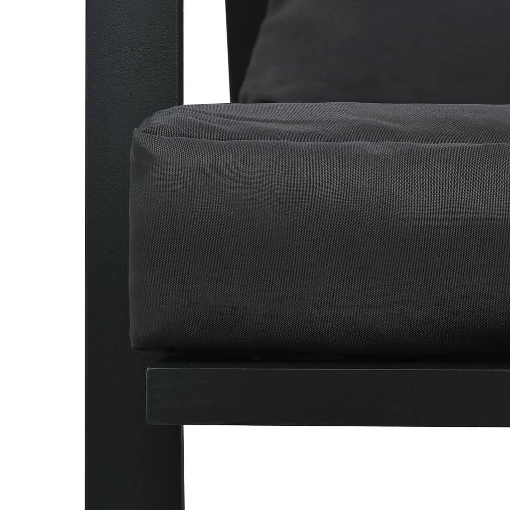 Vidaxl - Salon de jardin 5 pcs avec coussins Aluminium Gris foncé vidaXL 47817 - Imagen 4